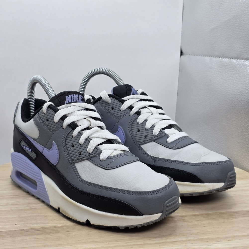 Youth Size 4Y - Nike Air Max 90 LTR Shoes Gray Purple Sneakers W5.5 - DV3607-001 - Picture 5 of 10